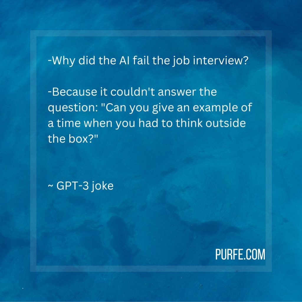 GPT-3 joke about AI failing at job interview